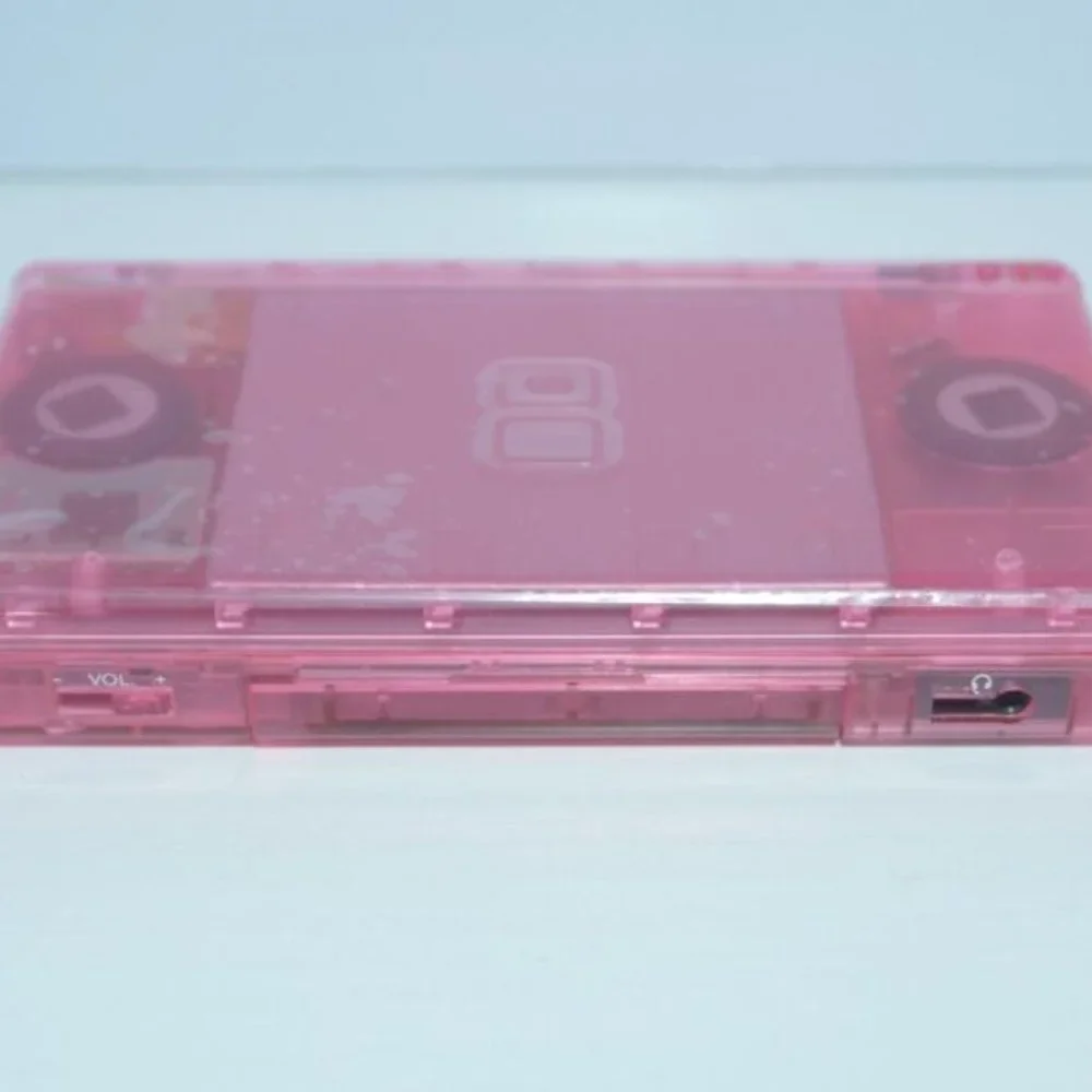 Nintendo DS Lite Transparent Clear Pink Handheld System with Charger & Stylus